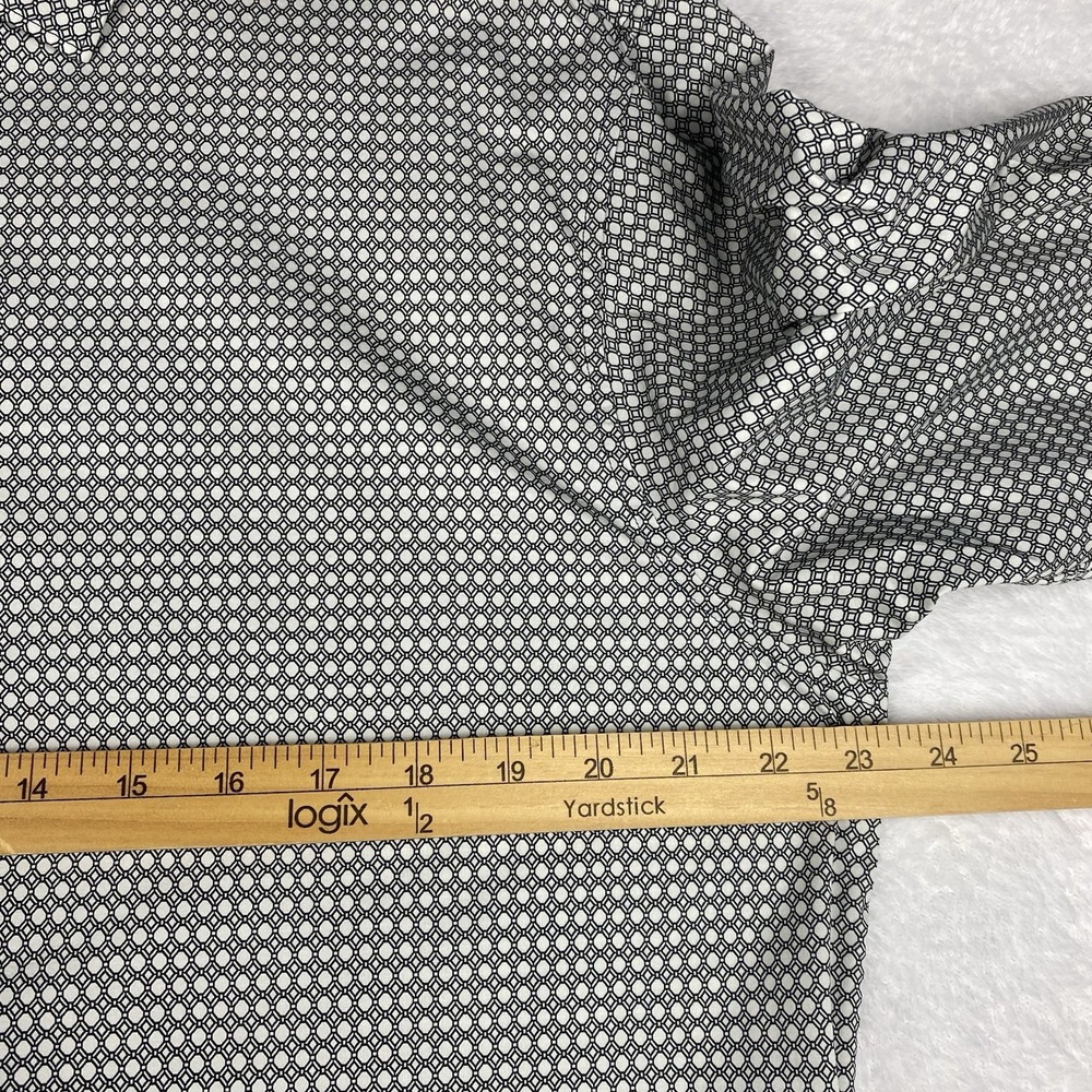BUGATCHI Dress Shirt Mens XL Black/White Geometric Print 8-Way Stretch - Picture 7 of 9
